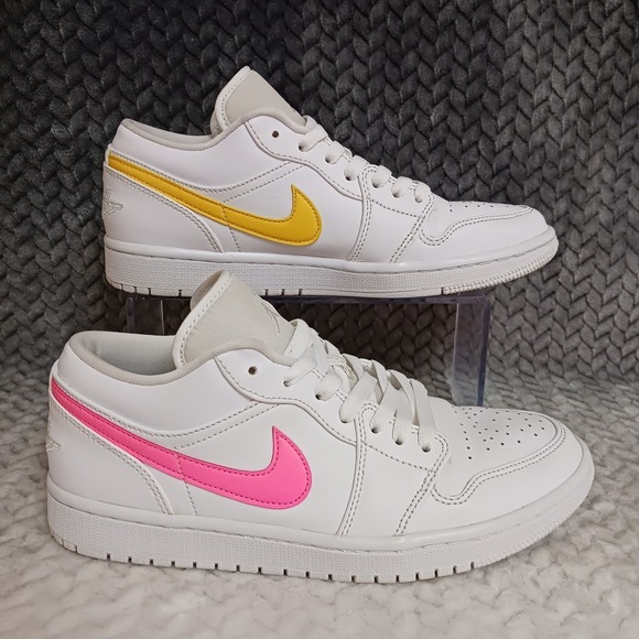 Jordan Other - Air Jordan 1 Low White Multi Color Swoosh Men's Sneakers Shoes Size 8